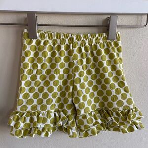 Persnickety Polka Dot Ruffled Shorts Green Size 2